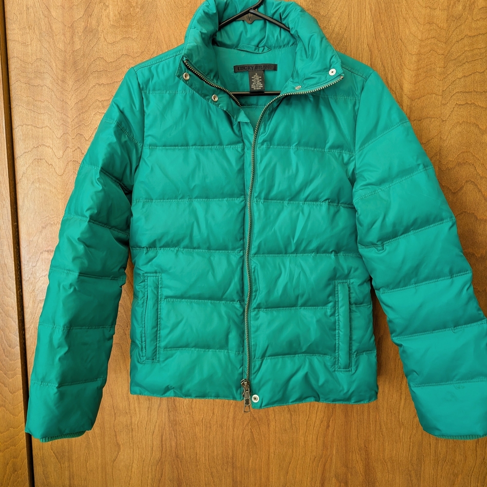 Lucky Brand Down 🪿 Emerald Green 💚 Puffer Jacket Ladies Small